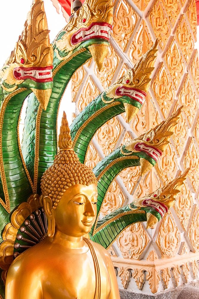 Thailand-Buddha statue surrounded by dragons